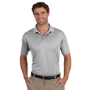 MENS  VALUE MOISTURE WICKING S/S POLO GREY SMALL SOLID