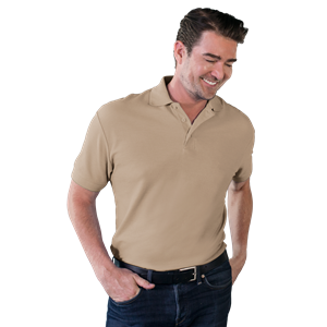 MENS VALUE SOFT TOUCH PIQUE TALL POLO  -  TAN 2 EXTRA LARGE TALL SOLID