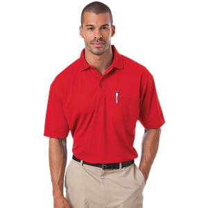 ADULT IL-50 POCKETED POLO  -  RED 2 EXTRA LARGE SOLID