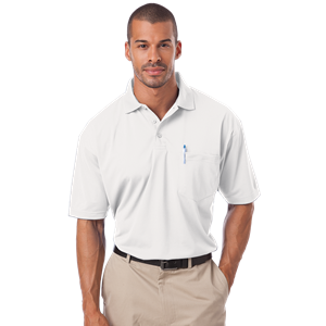 ADULT IL-50 POCKETED POLO###  -  WHITE EXTRA LARGE SOLID