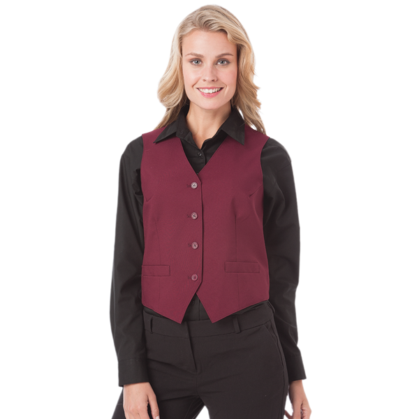 1265-BUR-S-SOLID|BG1265|Ladies' Teflon Treated Twilll Bistro Vest