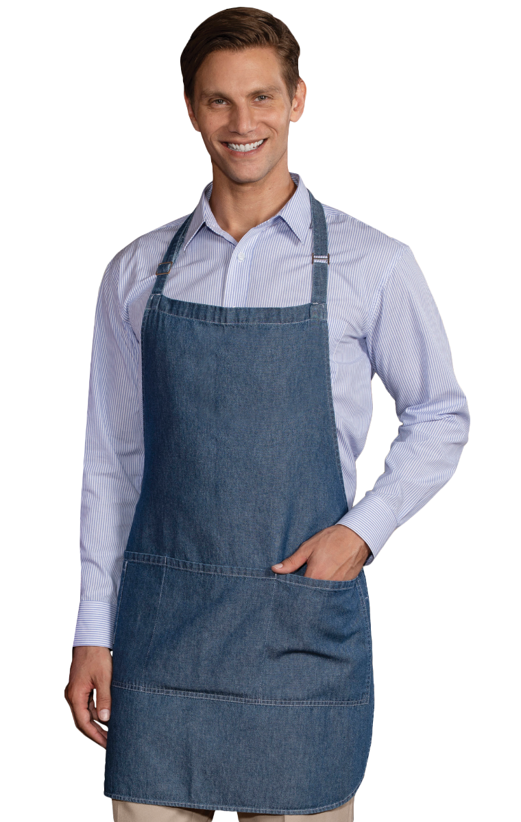 Cotton Denim Bib Apron-Blue Generation