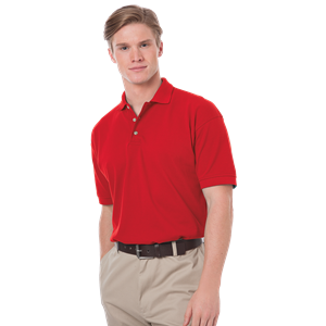 MENS SHORT SLEEVE 100% COTTON PIQUE POLO  -  RED 2 EXTRA LARGE SOLID