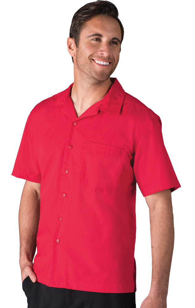 Download 3100-RED-M-SOLID|BG3100|Men's Solid Poplin Camp Shirt