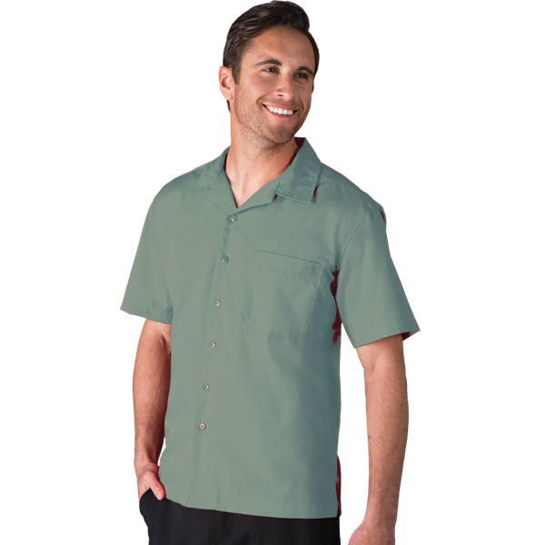 3100-SAG-XS-SOLID|BG3100|Men's Solid Poplin Camp Shirt