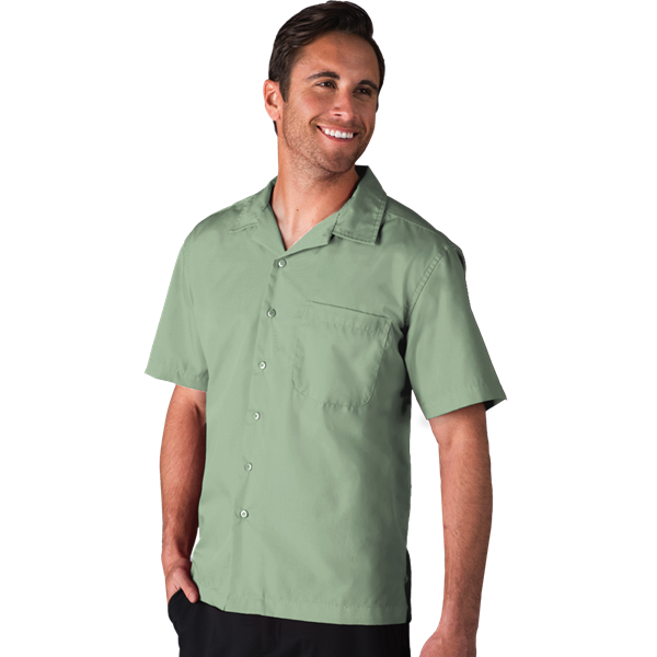 3100-SAG-XS-SOLID|BG3100|Men's Solid Poplin Camp Shirt