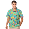 UNISEX TROPICAL PRINT CAMPSHIRT  -  TUCAN PRINT 2 EXTRA LARGE PRINT