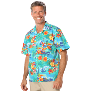 UNISEX TROPICAL PRINT CAMPSHIRT  -  TROPIC PRINT 2 EXTRA LARGE PRINT