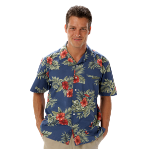 UNISEX TROPICAL PRINT CAMPSHIRT  -  FLORAL PRINT 2 EXTRA LARGE PRINT