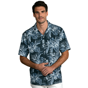 UNISEX TROPICAL PRINT CAMPSHIRT INDIGO BREEZE EXTRA LARGE PRINT