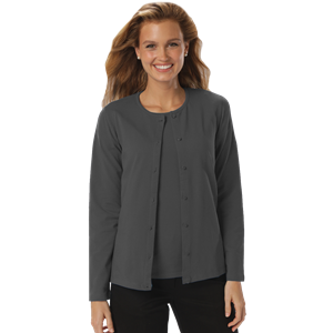 LADIES LONG SLEEVE CARDIGAN  -  GRAPHITE 2 EXTRA LARGE SOLID