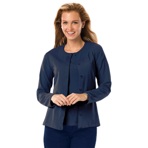 LADIES LONG SLEEVE CARDIGAN  -  NAVY 2 EXTRA LARGE SOLID