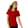 LADIES SHORT SLEEVE JEWEL NECK  -  RED EXTRA SMALL SOLID