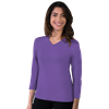 LADIES 3/4 SLEEVE V-NECK  -  VIOLET 2 EXTRA LARGE SOLID