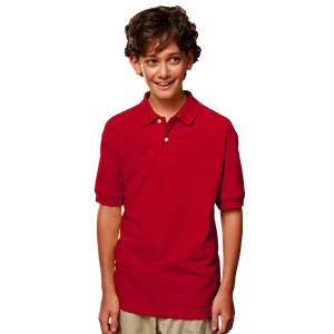 YOUTH SHORT SLEEVE SUPERBLEND PIQUE  -  RED LARGE SOLID