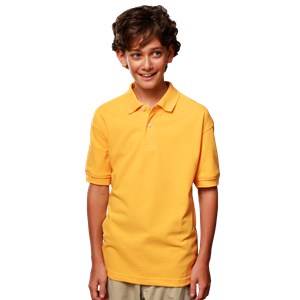 YOUTH SHORT SLEEVE SUPERBLEND PIQUE  -  YELLOW LARGE SOLID