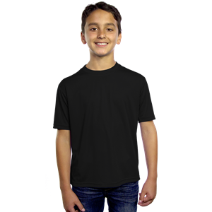 YOUTH SOLID WICKING T  -  BLACK LARGE SOLID