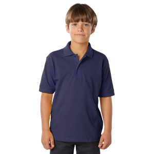 YOUTH SOFT TOUCH PIQUE POLO  -  NAVY LARGE SOLID