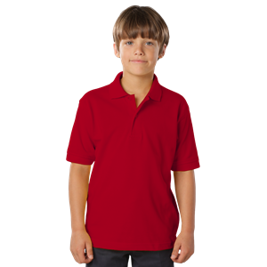 YOUTH SOFT TOUCH PIQUE POLO  -  RED LARGE SOLID