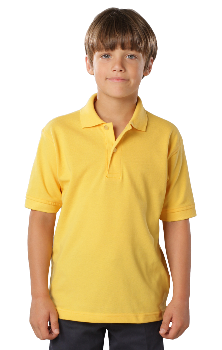 5500-YEL-M-SOLID|BG5500|Youth Soft Touch Pique Polo