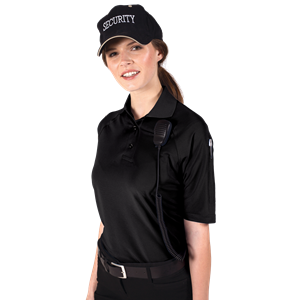 LADIES IL-50 TACTICAL POLO  -  BLACK SMALL SOLID