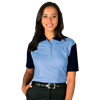 LADIES IL-50 COLOR BLOCK POLO  -  LIGHT BLUE 2 EXTRA LARGE SOLID