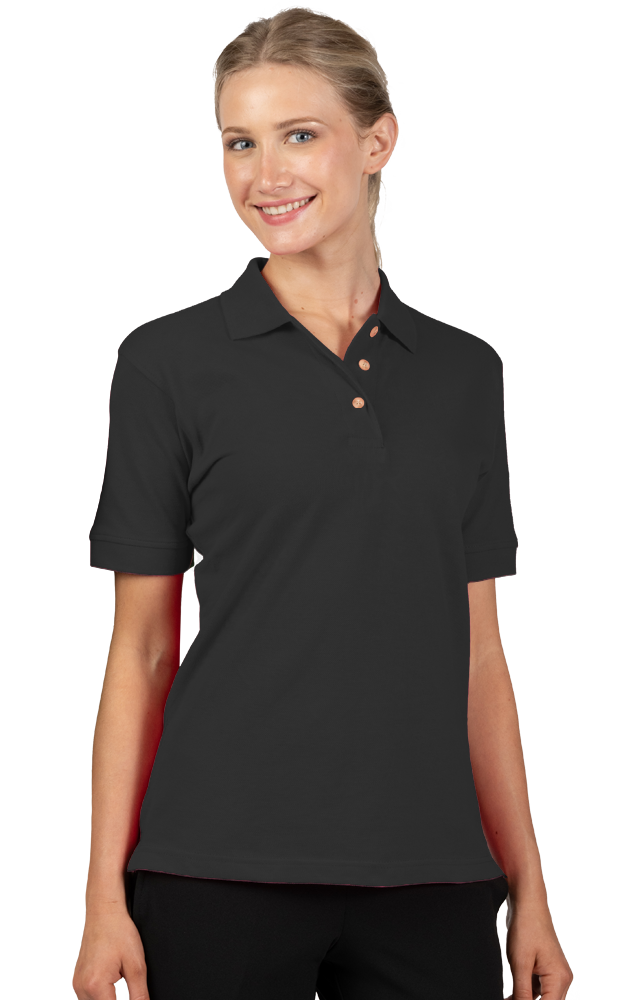 Ladies&#8216; 100% Cotton Pique Polo-Blue Generation