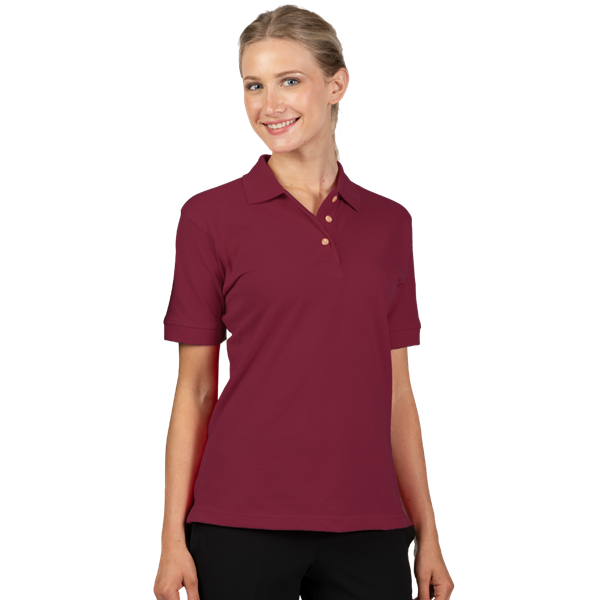 6201-BUR-S-SOLID|BG6201|Ladies' 100% Cotton Pique Polo