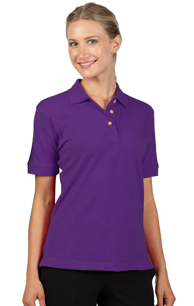 6201-PUR-S-SOLID|BG6201|Ladies' 100% Cotton Pique Polo