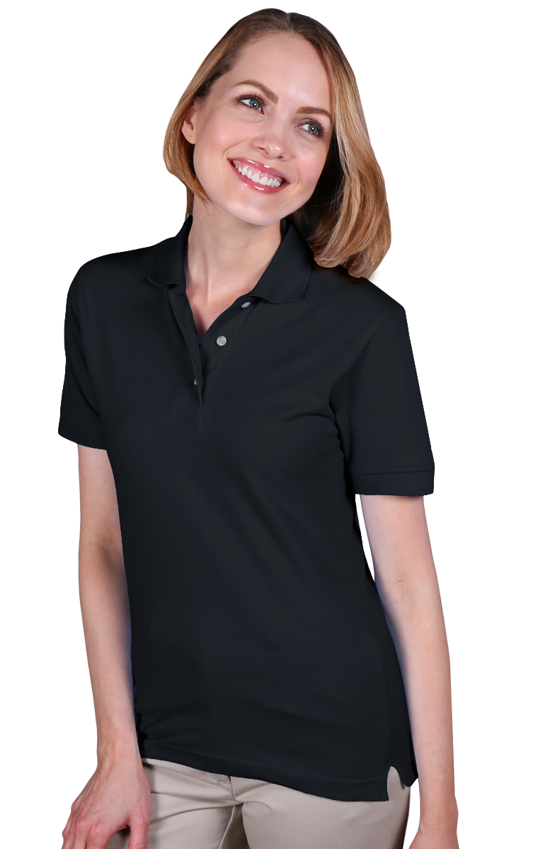 6203-BLA-S-SOLID|BG6203|Ladies' Teflon Pique Polo