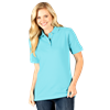 LADIES SHORT SLEEVE SUPERBLEND PIQUE  -  AQUA 2 EXTRA LARGE SOLID