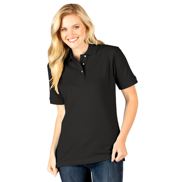 6204-BLA-XS-SOLID|BG6204|Ladies' Superblend S/S Pique Polo