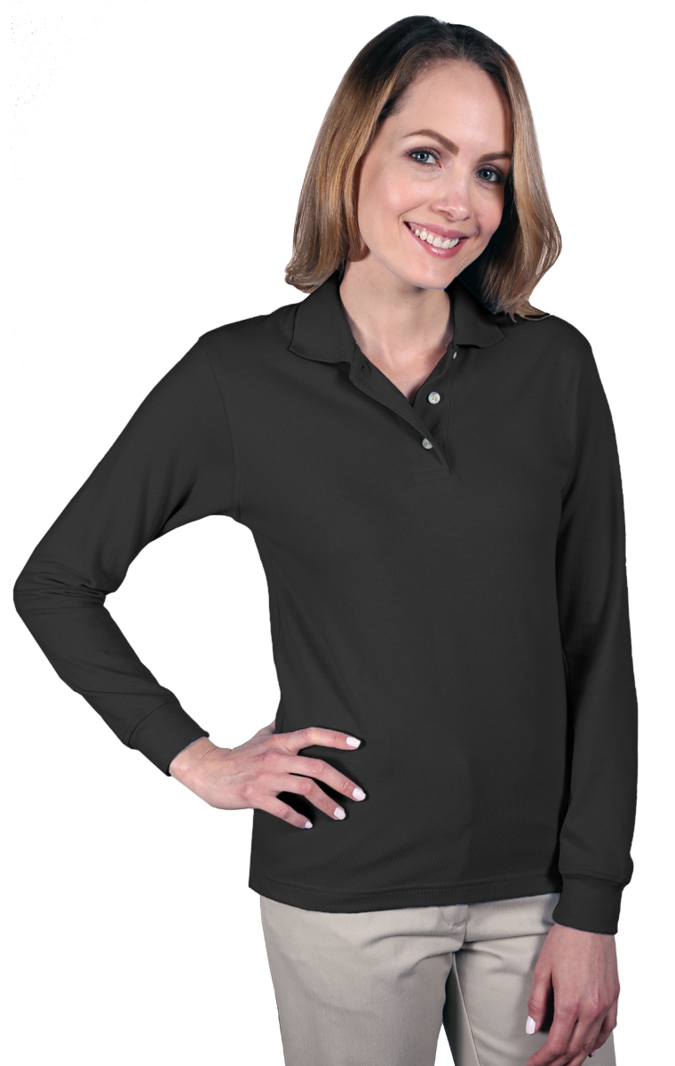 Ladies&#8216; Superblend L/S Polo-Blue Generation