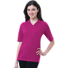 LADIES SHORT SLEEVE V-NECK  -  BERRY 3 EXTRA LARGE SOLID