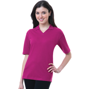 LADIES SHORT SLEEVE V-NECK  -  BERRY 2 EXTRA LARGE SOLID