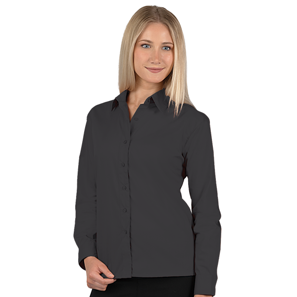 6210-BLA-S-SOLID|BG6210|Ladies' L/S Value Poplin Shirt