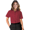 LADIES S/S LIGHT WEIGHT POPLIN SHIRT  -  BURGUNDY 2 EXTRA LARGE SOLID