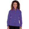 LADIES LONG SLEEVE 100% COTTON TWILL  -  GRAPE 2 EXTRA LARGE SOLID