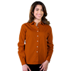 LADIES LONG SLEEVE EASY CARE POPLIN  -  BURNT ORANGE 2 EXTRA LARGE SOLID