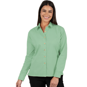 LADIES LONG SLEEVE EASY CARE POPLIN  -  CACTUS 2 EXTRA LARGE SOLID