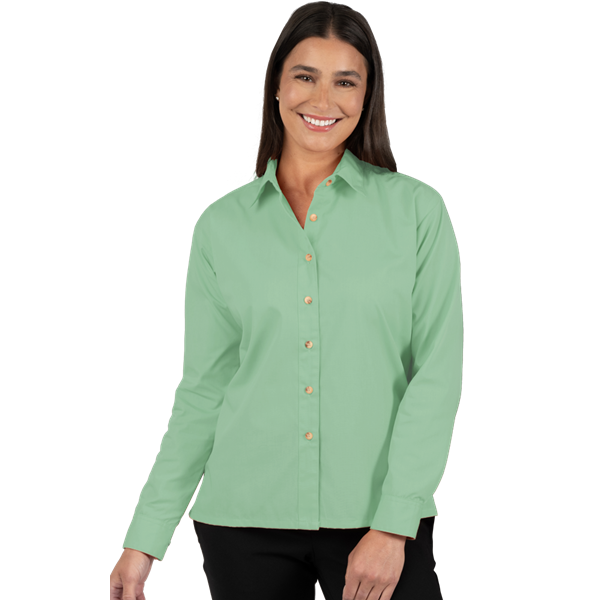 6216-CAC-XS-SOLID|BG6216|Ladies' L/S Superblend Poplin Shirt with Bone ...