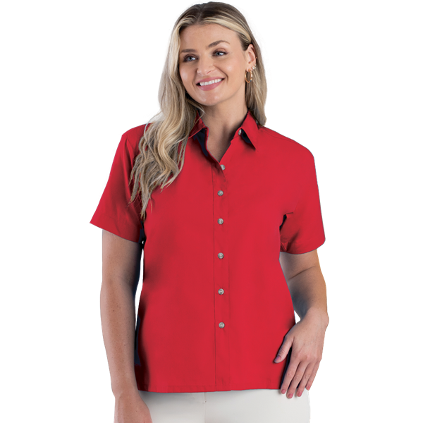 6216S-RED-XS-SOLID|BG6216S|Ladies' S/S Superblend Poplin Shirt with ...