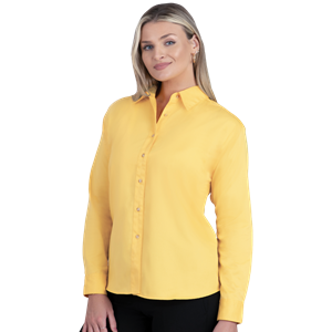 LADIES LONG SLEEVE TEFLON TWILL  -  MAIZE 2 EXTRA LARGE SOLID