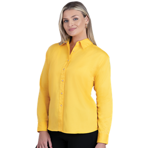LADIES LONG SLEEVE TEFLON TWILL  -  YELLOW 2 EXTRA LARGE SOLID