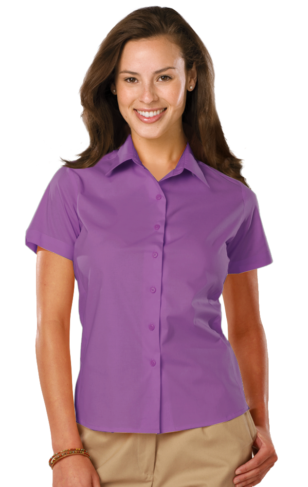 6218S-MUL-2XL-SOLID|BG6218S|Ladies' S/S Stretch Poplin Shirt