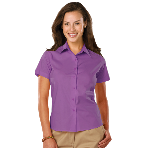 6218S-MUL-2XL-SOLID|BG6218S|Ladies' S/S Stretch Poplin Shirt