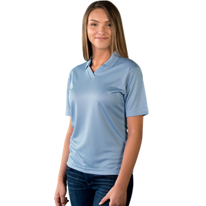 LADIES SOLID WICKING V-NECK  -  LIGHT BLUE 2 EXTRA LARGE SOLID