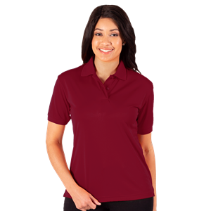 LADIES WICKING SOLID SNAG RESIST POLO   -  BURGUNDY 2 EXTRA LARGE SOLID