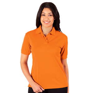 LADIES WICKING SOLID SNAG RESIST POLO   -  ORANGE 2 EXTRA LARGE SOLID