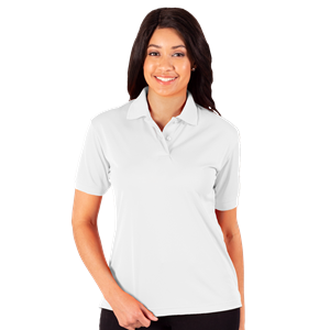 LADIES WICKING SOLID SNAG RESIST POLO   -  WHITE 2 EXTRA LARGE SOLID